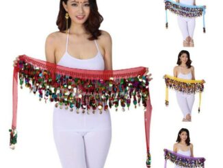 กระโปรงผ้าพันคอปักเลื่อมหลายสีสำหรับผู้หญิง