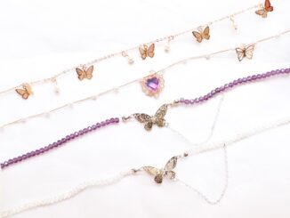 【JIHE】เค้นคอ สร้อยคอโซ่ โช้กเกอร์ ลายผีเสื้อ สไตล์เกาหลี