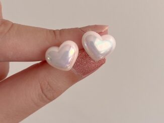 A.piece  ต่างหูเงินแท้ [all silver 925] Pearl heart stud earrings
