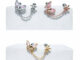 จิวต่างหูเกาหลี More Than Piercing: C012 Pinky Butterfly Chain