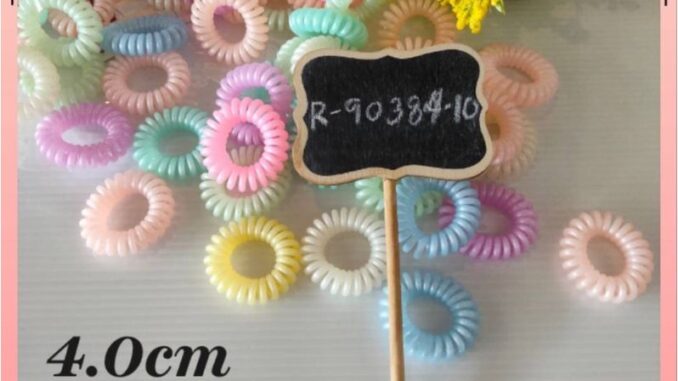 ถุง100วงยางเกลียววงเล็กสีหวานมุกเข้มขนาด4.5cmรห้ส9038410