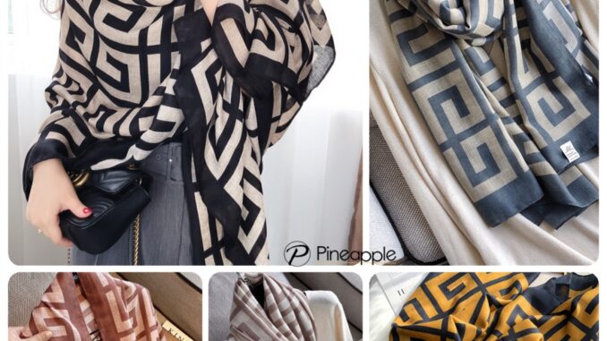 ผ้าพันคอเนื้อบางเบา ผ้าฝ้ายและผ้าลินิน ผืนใหญ่ กันแดด กันลม Cotton and linen shawl m-012/055
