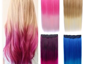 กิ๊บติดผมยาวตรง ต่อผมสังเคราะห์ธรรมชาติ สีชมพู สีน้ําตาล สีฟ้า สําหรับผู้หญิง