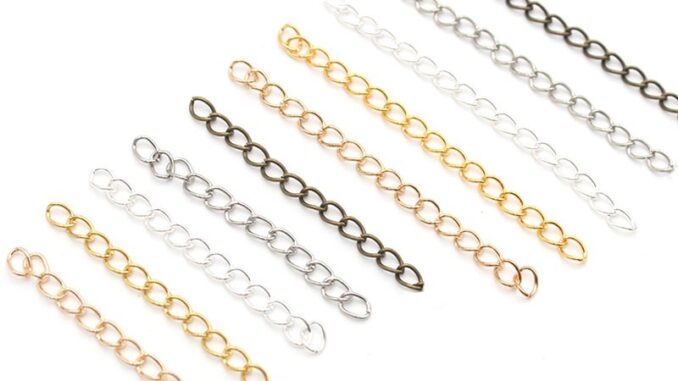 100 ชิ้น / ถุง สร้อยคอ สายโซ่ต่อขยาย เครื่องประดับ diy อุปกรณ์เสริม หางโซ่ เครื่องประดับ โซ่ต่อขยาย