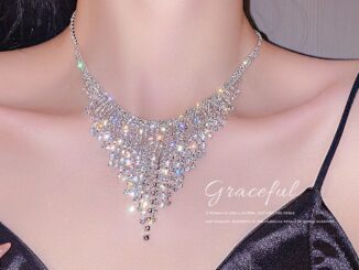 ทาปากแดงมีเสน่ห์  สร้อยคอ ปาร์ตี้ ที่ไม่ซ้ําใคร กระพริบ อินเทรนด์ สร้อยคอเพชร พู่ หรูหรา เจ้าหญิง สร้อยคอ แฟชั่น จี้ เครื่องประดับ ของขวัญ