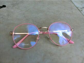 แว่นสายตาสั้นทรงหยดน้ำ มี-50 ถึง -600 สีชมพู (พร้อมซองหนังใส่แว่น และผ้าเช็ดเลนส์)