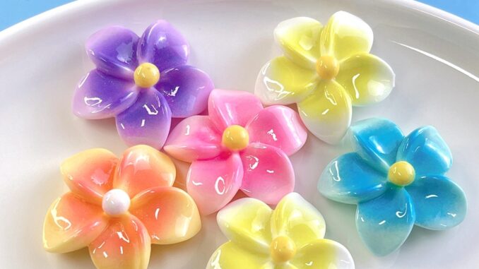 [3 #] Jibbitz Crocs Frangipani ที่คาดผมเรซิ่น ลายดอกไม้ ขนาด 3.1 * 3.1 * 1.2 ซม. แฮนด์เมด diy อุปกรณ์เสริม สําหรับรองเท้า SC