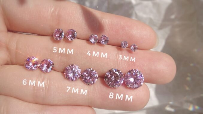 182-littlegirl gifts-Pink Rhinstone stud earrings s925