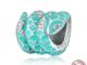 BAMOER sterling 925 silver Blue snake shape charm fashion gifts for diy bracelet accessories BSC576