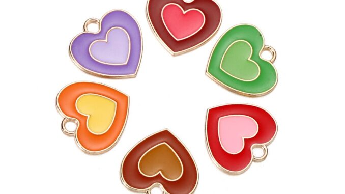 10 pcs Love จี้หัวใจจี้สำหรับสร้อยคอEarrings