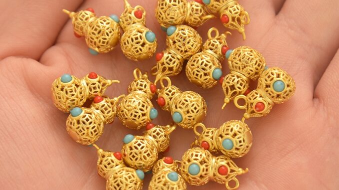 จี้สร้อยคอ สร้อยข้อมือ ทองคํา น้ําเต้า สไตล์โบราณ diy จี้สร้อยคอ สร้อยข้อมือ ทองคํา น้ําเต้า สไตล์โบราณ diy