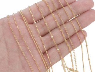 สร้อยคอโซ่ทองแดง ชุบทอง 14K 10 เส้น เครื่องประดับแฟชั่น DIY