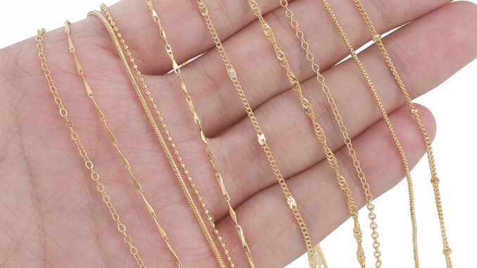 สร้อยคอโซ่ทองแดง ชุบทอง 14K 10 เส้น เครื่องประดับแฟชั่น DIY สร้อยคอโซ่ทองแดง ชุบทอง 14K 10 เส้น เครื่องประดับแฟชั่น DIY