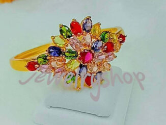CW123 กำไลข้อมือนพเก้า พลอยเก้าสี งานไมครอน ไม่แพ้ ไม่คัน
