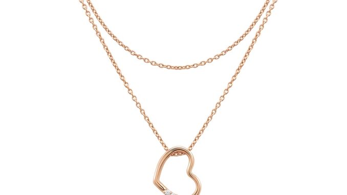 Jewellista สร้อยคอเลเยอร์พร้อมจี้ Teppa เงินแท้ จี้รูปหัวใจ ประดับพลอย CZ