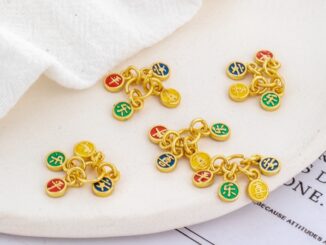 จี้แท็กทองแดง 18k เนื้อแมตต์ สีทอง 4 มม. สําหรับทําเครื่องประดับ สร้อยคอ สร้อยข้อมือ diy