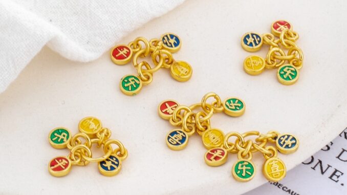 จี้แท็กทองแดง 18k เนื้อแมตต์ สีทอง 4 มม. สําหรับทําเครื่องประดับ สร้อยคอ สร้อยข้อมือ diy
