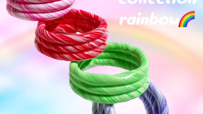พร้อมส่ง‼️ แหวนดินปั้นrainbow  น่ารักหวานกรุปมากงับ