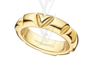 ใหม่ แหวนโวลต์ LV Loui S Vuitton สีขาว ทอง และสีทอง 2022