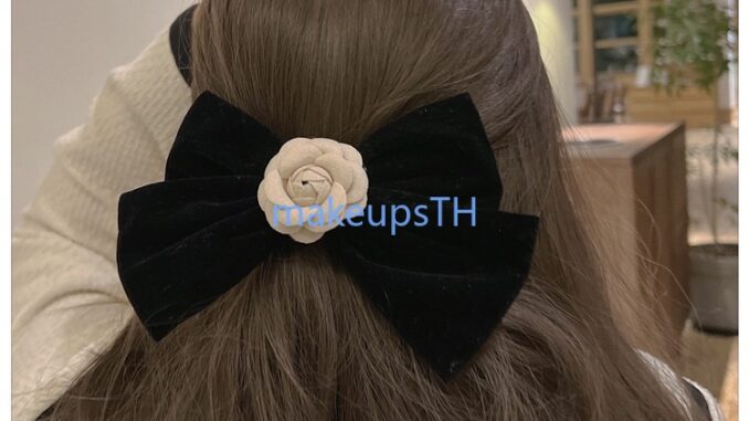 กิ๊บโบติดขนาดใหญ่เนื้อผ้ากำมะหยี่ โบว์ติดผมสไตร์เกาหลี่（A08-04-11）