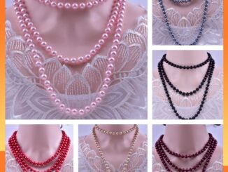 |Oneor| สร้อยคอไข่มุกเทียม สร้อยคอมุกเทียม คลัสเตอร์แก้ว ยาว จําลอง สําหรับครบรอบ