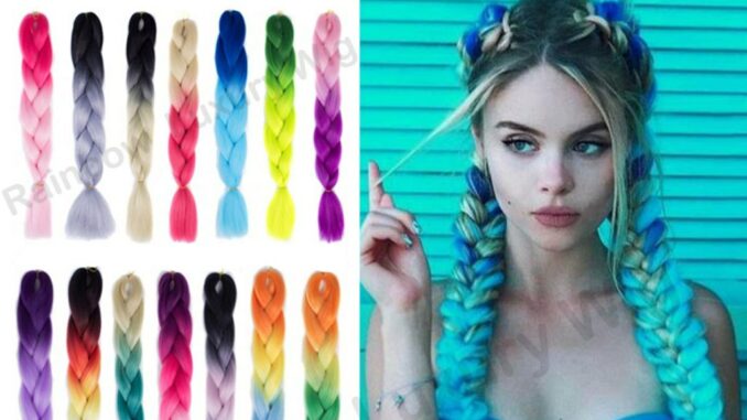แฮร์พีชผมเปีย ไหมถักผม รุ่น 3-4 สี รวม 35 เฉดสี ไหมไฟเบอร์ ต่อผมยาว 60cm 100g+ (พร้อมส่ง)