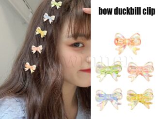 กิ๊บติดผมหางม้า รูปปากเป็ด ประดับโบว์ ขนาดเล็ก สีสันสดใส แบบเรียบง่าย สไตล์เกาหลี สําหรับเด็กผู้หญิง