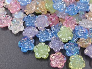 จี้ลูกปัดดอกไม้ หลากสี สําหรับทําเครื่องประดับ DIY 20 ชิ้น
