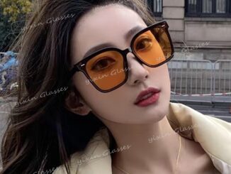 *พร้อมส่ง * แว่นตากันแดด กรอบขนาดใหญ่ ป้องกันรังสียูวี ทรงสี่เหลี่ยม สีเหลือง สไตล์เกาหลี คลาสสิก แฟชั่นเรโทร สําหรับผู้หญิง และผู้ชาย
