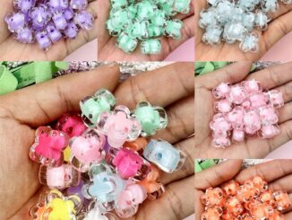 ลูกปัดอะคริลิค ลายดอกไม้ ขนาดเล็ก 14.7 มม. สําหรับทําสร้อยข้อมือ โทรศัพท์มือถือ DIY 20 ชิ้น