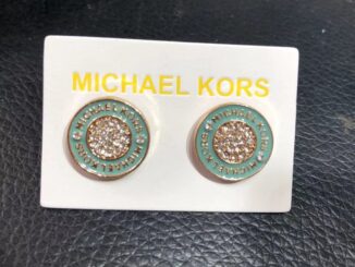ต่างหู ทรงกลม เคลือบสี ลายตัวอักษร mk สไตล์ยุโรป และอเมริกา