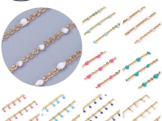 Beadthoven สายโซ่ลูกปัดทองเหลือง ชุบทอง 1.5 มม. ยาว 1 เมตร สําหรับทําเครื่องประดับ DIY