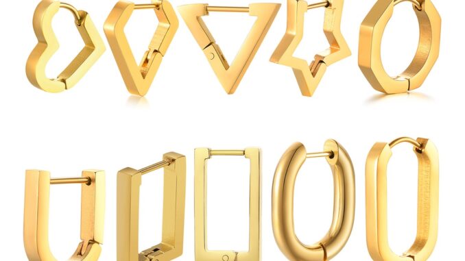 Vnox ต่างหูห่วง ชุบทอง 14K แบบหนา ทรงกลม น้ําหนักเบา ของขวัญ Vnox ต่างหูห่วง ชุบทอง 14K แบบหนา ทรงกลม น้ําหนักเบา ของขวัญ