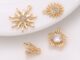 จี้สร้อยคอ สร้อยข้อมือ ชุบทองแดง 14K ประดับเพทาย รูปพระอาทิตย์ พระเจ้า แฮนด์เมด diy