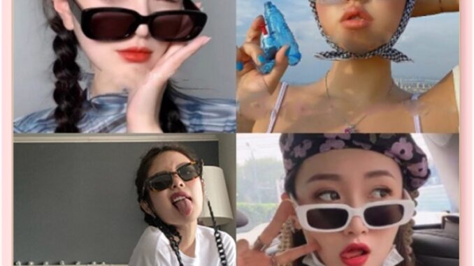 [จัดส่งที่รวดเร็ว]แว่นแฟชั่น แว่นวินเทจ แว่นตาดารา แคชอาย hip-hop เรโทร แว่นกันแดด ทรงสี่เหลี่ยมผืนผ้า สไตล์เกาหลี