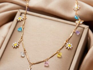 สร้อยคอโชคเกอร์ ชุบทอง 18k จี้ดอกเดซี่ หลากสี เครื่องประดับแฟชั่น สไตล์วินเทจ สําหรับผู้หญิง