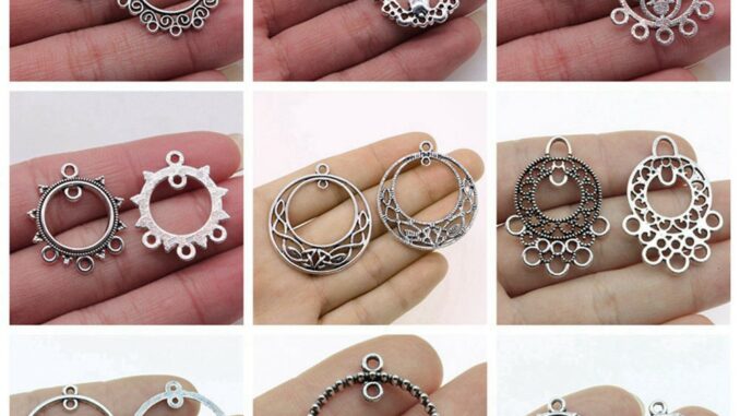 จี้เชื่อมต่อต่างหู ทรงกลม รูพรุน สําหรับทําเครื่องประดับ แฮนด์เมด Diy