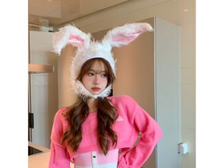 หมวกหูกระต่ายเกาหลี ผ้ากํามะหยี่ขนนิ่ม ให้ความอบอุ่น แฟชั่น และฤดูหนาว น่ารักสดใส