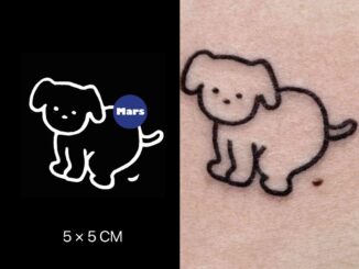 【Mars Tattoo】ใหม่ สติกเกอร์รอยสักชั่วคราว ลายลูกสุนัข สุนัขน่ารัก กึ่งถาวร 2 สัปดาห์ ติดทนนาน MNF094