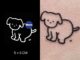 【Mars Tattoo】ใหม่ สติกเกอร์รอยสักชั่วคราว ลายลูกสุนัข สุนัขน่ารัก กึ่งถาวร 2 สัปดาห์ ติดทนนาน MNF094