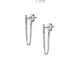 NooYoo ต่างหูสำหรับผิวแพ้ง่าย Bar Chain Jacket CZ White Surgical Steel