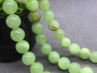 ลูกปัดหินหยก สีเขียว ทรงกลม 4-16 มม. สําหรับทําเครื่องประดับ DIY