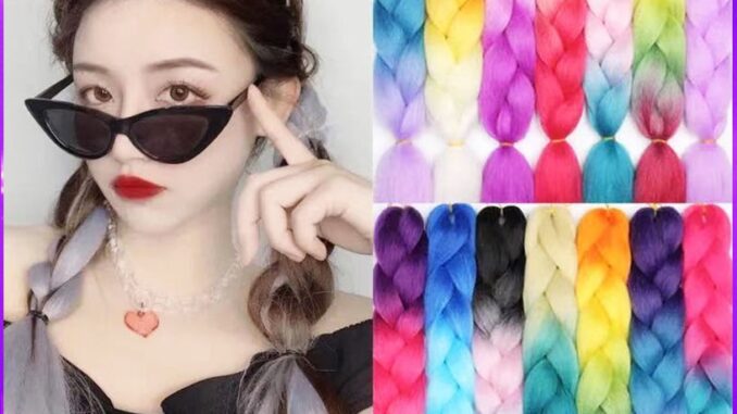 พร้อมส่ง  แฮร์พีช ผมเปีย ไหมถักผม รุ่น 3-4 สี รวม 20 เฉดสี ไหมถักเปีย ไหมไฟเบอร์ ไหมต่อผม ยาว 60cm 100g+