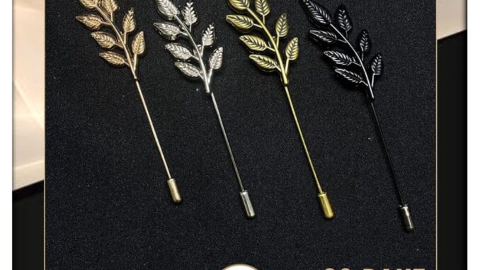 พินติดสูท เข็มกลัดติดสูท Lapel Pin โลหะ กิ่งใบไม้