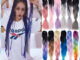 แฮร์พีชผมเปีย วิกผมยาว หลายสี ชิ้นวิกผมถักได้ ไหมถักเปียสีล้วน 60cm 100g ป๊อปเกาหลี สีไล่ระดับสี Wig