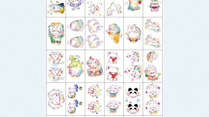 [พร้อมส่ง] แทททูสติ๊กเกอร์ 1 ชุดได้ 30 แผ่น แทททู สไตล์เกาหลี ลายน่ารักกวนๆ ได้ 30 แผ่น 30 ลายเลยจ้า INS-01