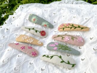 กิ๊บติดผมปักมือน่ารัก งานhandmade ขนาด 7 cm