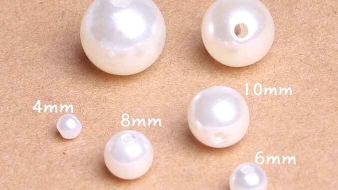 ขายส่ง ลูกปัดไข่มุกเทียม พลาสติก ทรงกลม สีขาว 4 6 8 10 12 14 มม. คุณภาพสูง พร้อมรู สําหรับตกแต่ง Diy