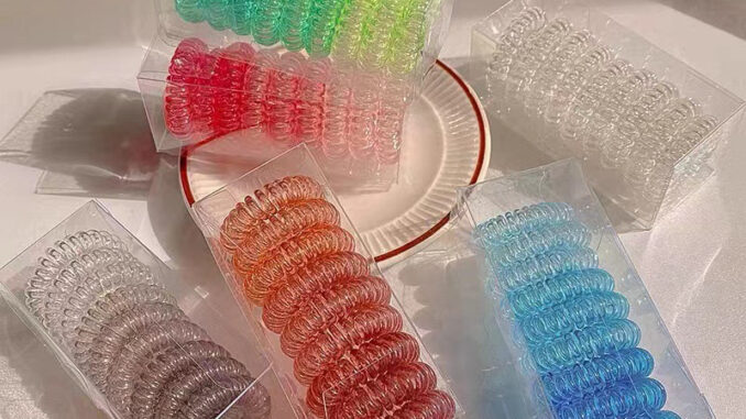 [พร้อมส่งในไทย-9 เส้น] หนังยางรัดผมเกลียวใส หลากหลายสี 1 กล่อง 9 เส้น ไม่ขาด ไม่ย้วยง่าย สุดคุ้ม ไม่หดง่าย สีสวย รับประก