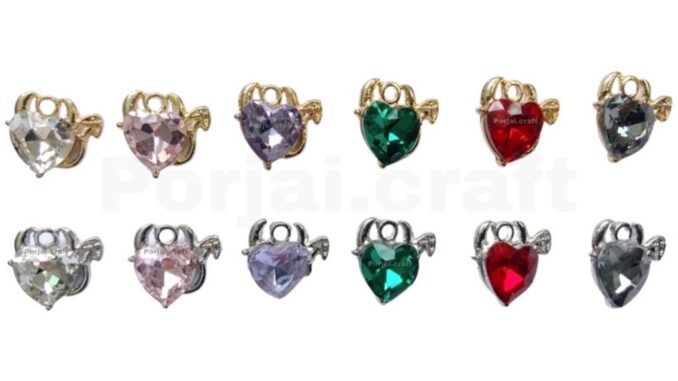 จี้หัวใจคริสตัล Heart demon pendants 12mm